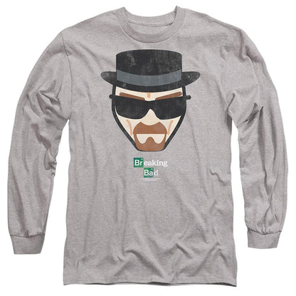 Athletic - Front - Breaking Bad Unisex Adult Heisenberg Face Long-Sleeved T-Shirt
