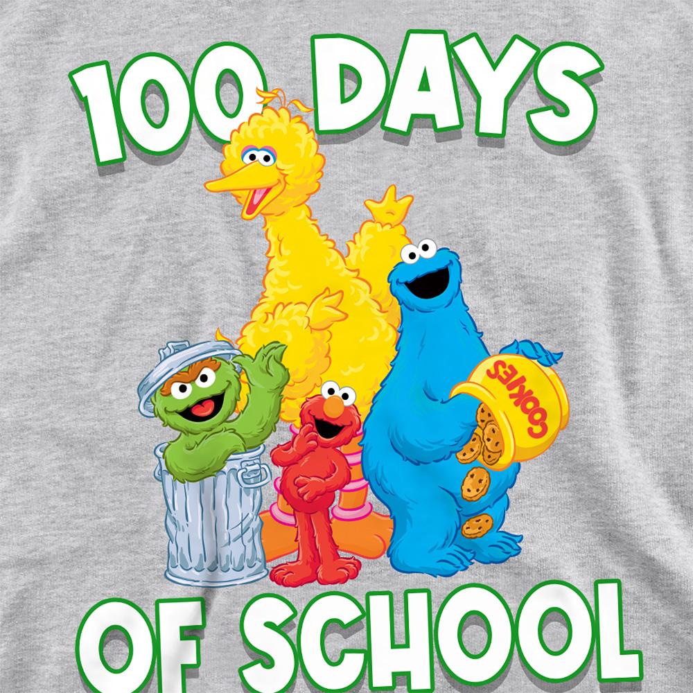 Athletic Heather - Side - Sesame Street Unisex Adult 100 Days Of School Sweatshirt