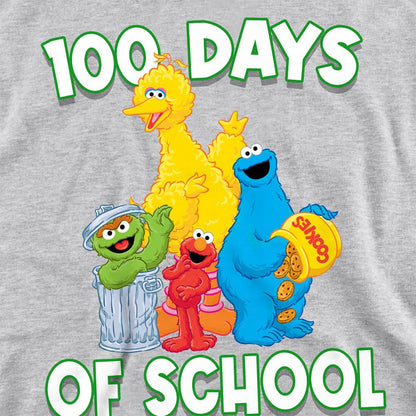 Athletic Heather - Side - Sesame Street Unisex Adult 100 Days Of School Sweatshirt
