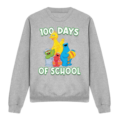 Athletic Heather - Front - Sesame Street Unisex Adult 100 Days Of School Sweatshirt