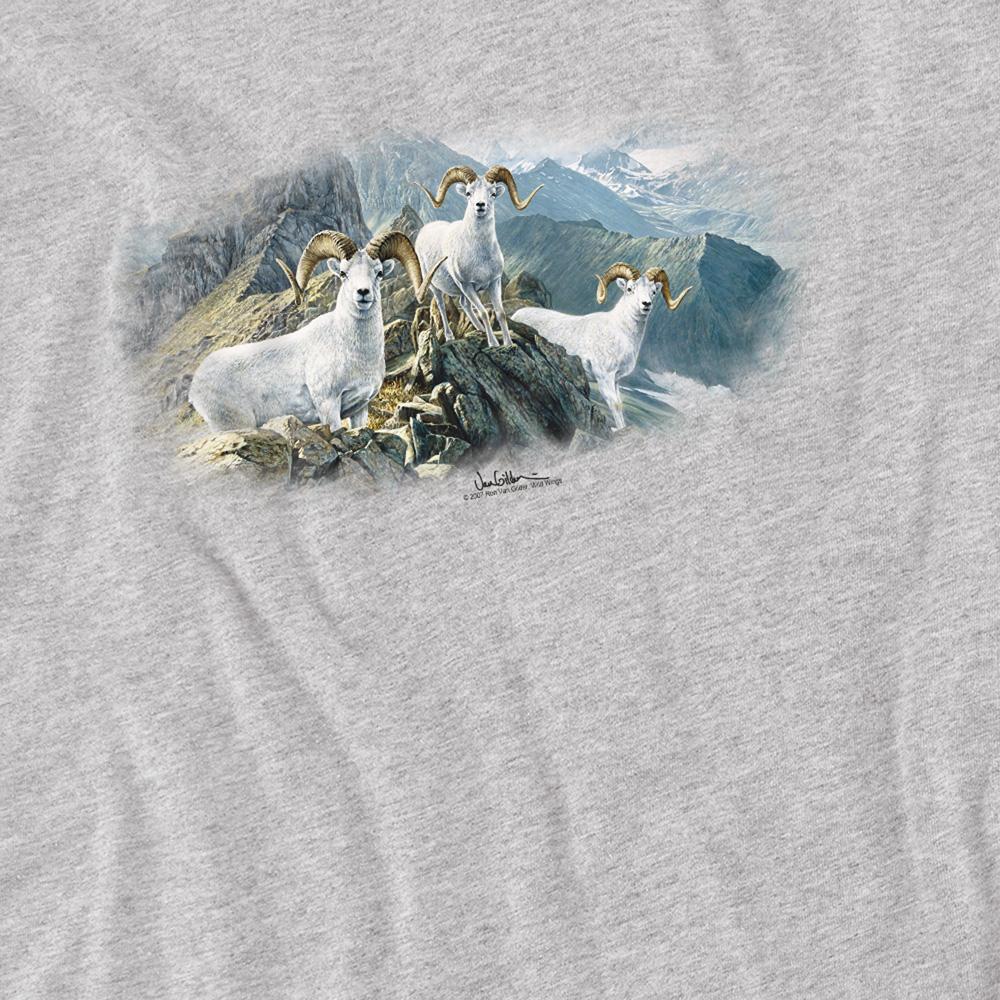 Athletic Heather - Side - Wildlife Unisex Adult High Trails Dall Sheep T-Shirt