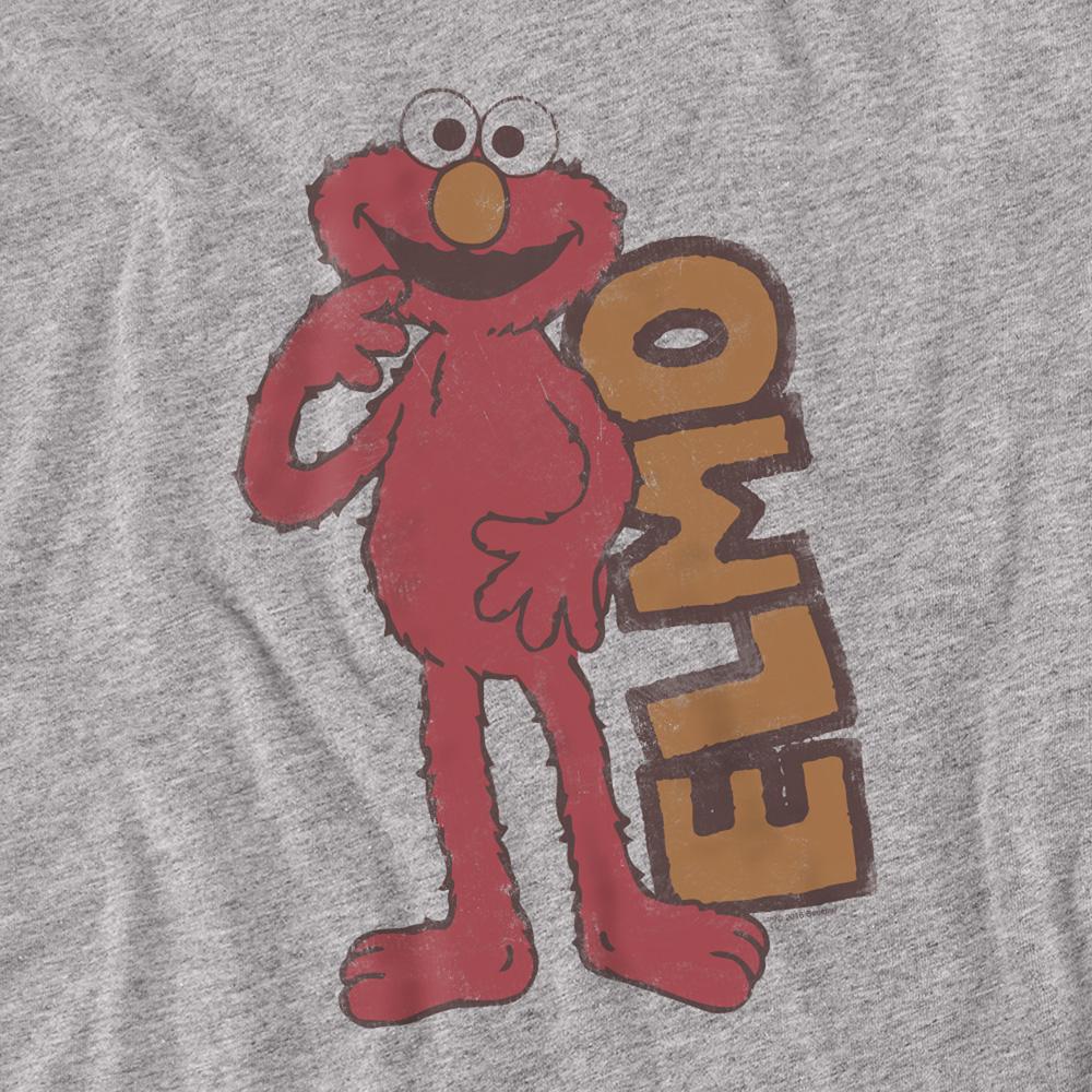 Athletic Heather - Side - Sesame Street Unisex Adult Elmo Vintage Long-Sleeved T-Shirt