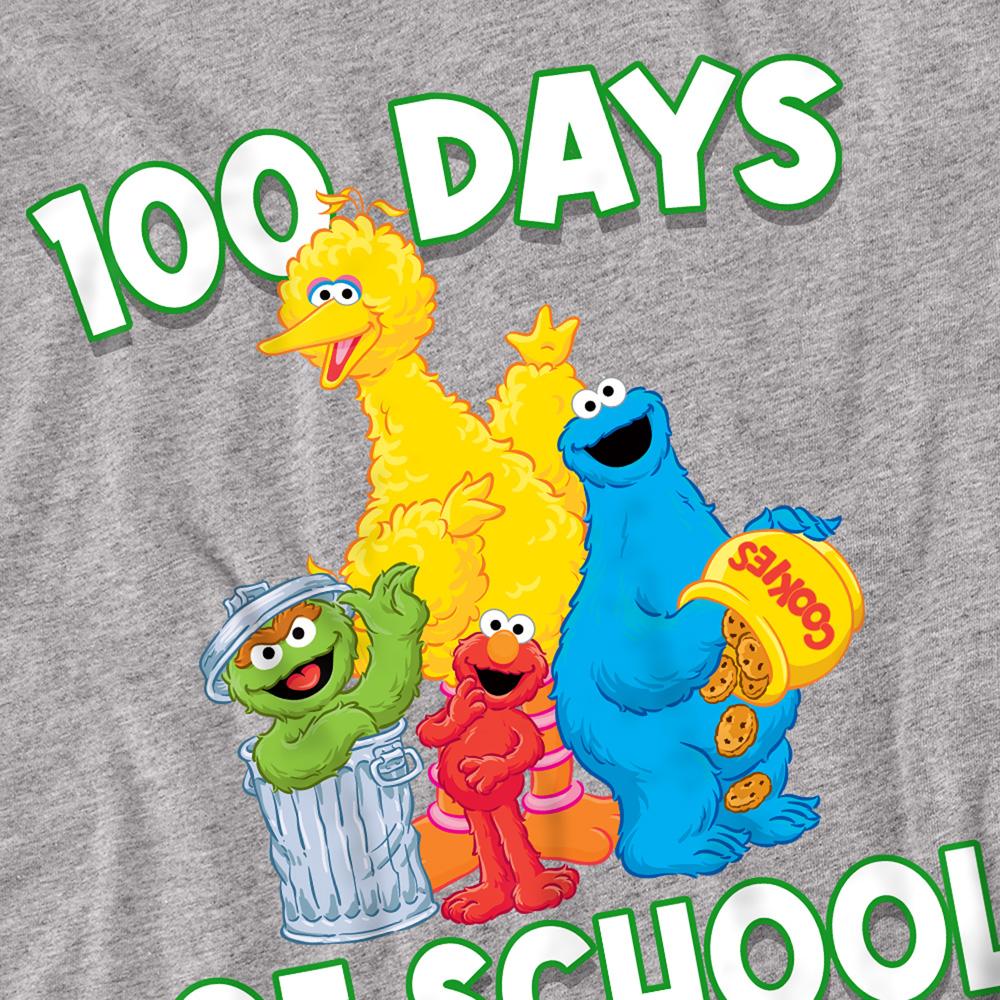Athletic Heather - Side - Sesame Street Unisex Adult 100 Days Of School Long-Sleeved T-Shirt