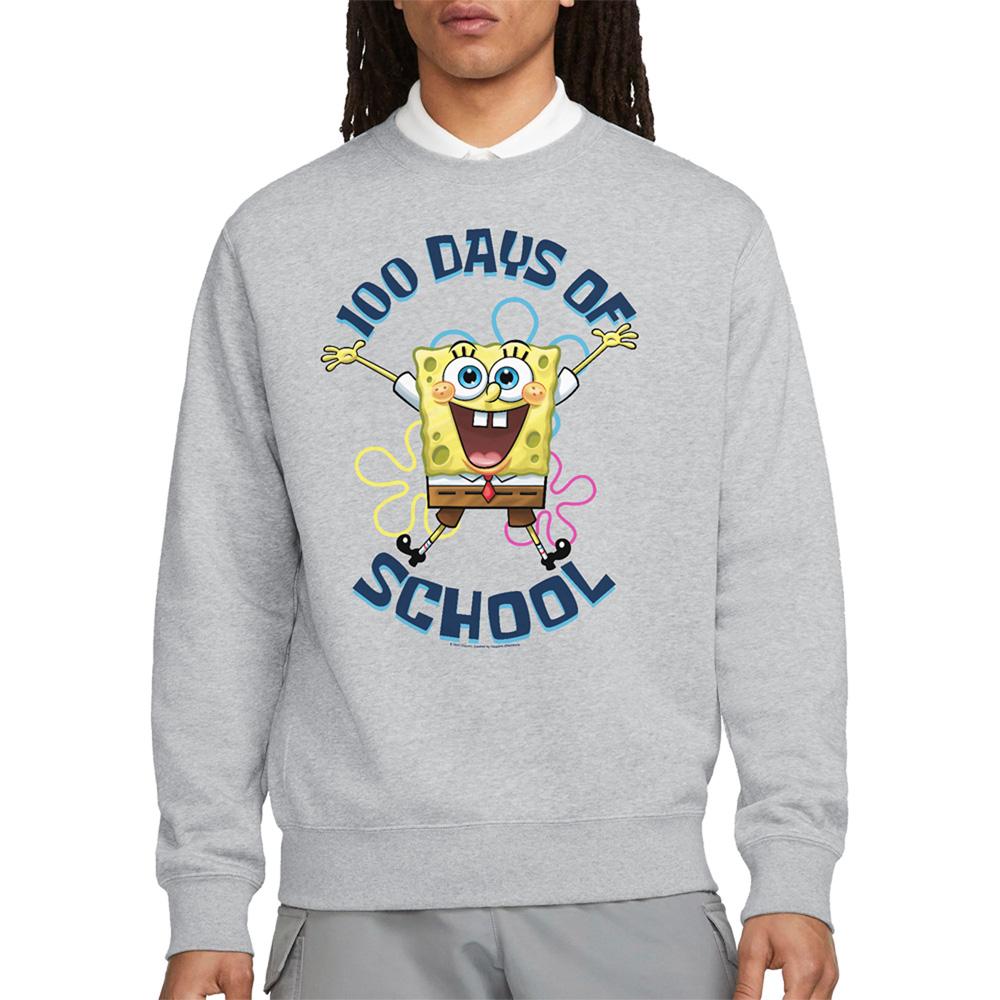 Athletic Heather - Back - SpongeBob SquarePants Unisex Adult 100 Days Of School Sweatshirt