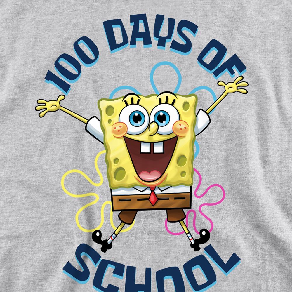 Athletic Heather - Side - SpongeBob SquarePants Unisex Adult 100 Days Of School Sweatshirt