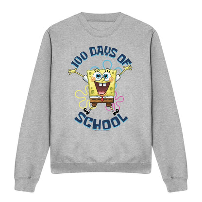 Athletic Heather - Front - SpongeBob SquarePants Unisex Adult 100 Days Of School Sweatshirt
