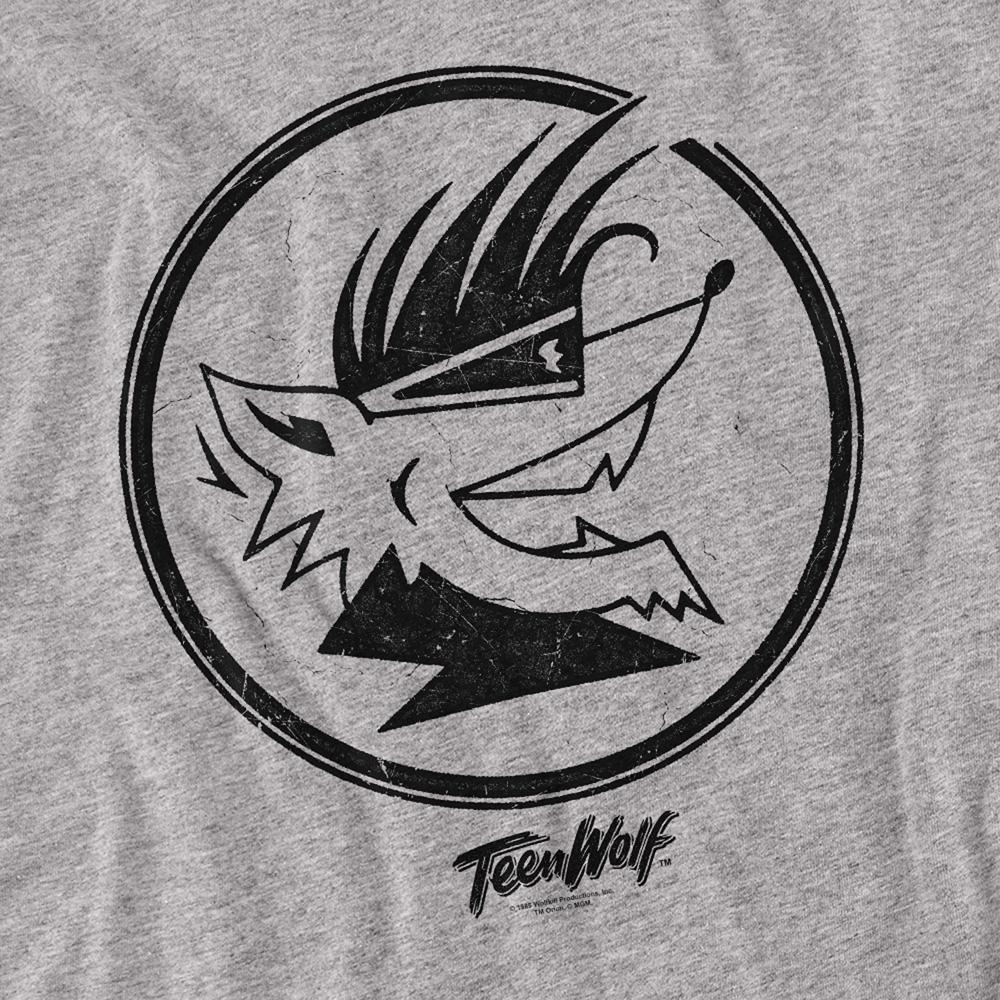 Athletic Heather - Side - Teen Wolf Unisex Adult Wolf Head Long-Sleeved T-Shirt