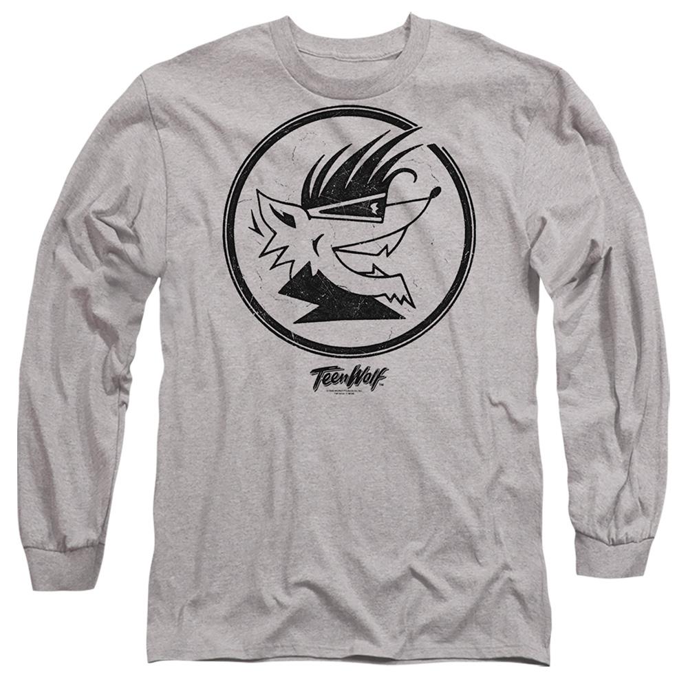 Athletic Heather - Front - Teen Wolf Unisex Adult Wolf Head Long-Sleeved T-Shirt