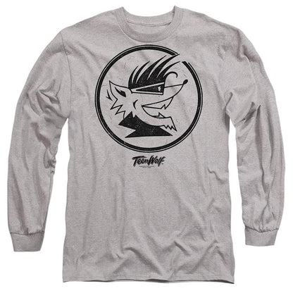Athletic Heather - Front - Teen Wolf Unisex Adult Wolf Head Long-Sleeved T-Shirt