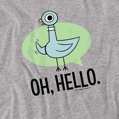 Athletic Heather - Side - The Pigeon Unisex Adult Oh Hello Long-Sleeved T-Shirt