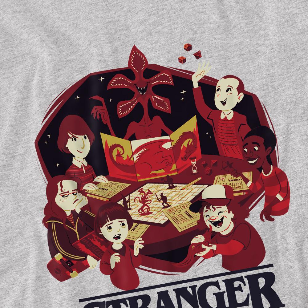 Athletic Heather - Side - Stranger Things Childrens-Kids Board Game T-Shirt