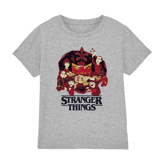 Athletic Heather - Front - Stranger Things Childrens-Kids Board Game T-Shirt
