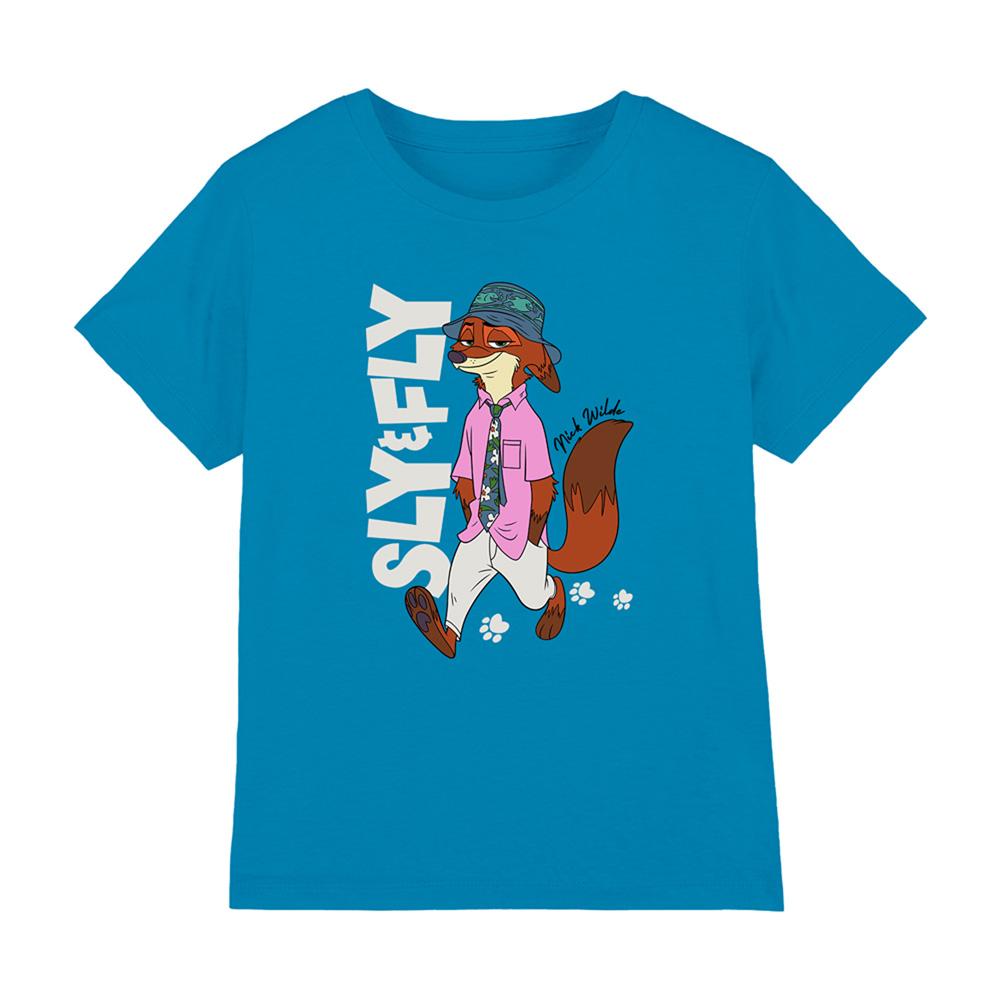 Turquoise - Front - Zootopia 2 Childrens-Kids Sly And Fly Nick Wilde T-Shirt