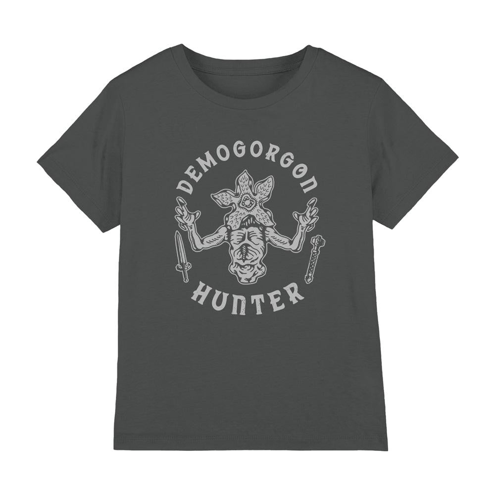 Charcoal - Front - Stranger Things Childrens-Kids Demogorgon Hunter T-Shirt
