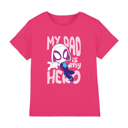 Fuchsia - Front - Spidey And His Amazing Friends Childrens-Kids Dad Hero Spider Gwen T-Shirt