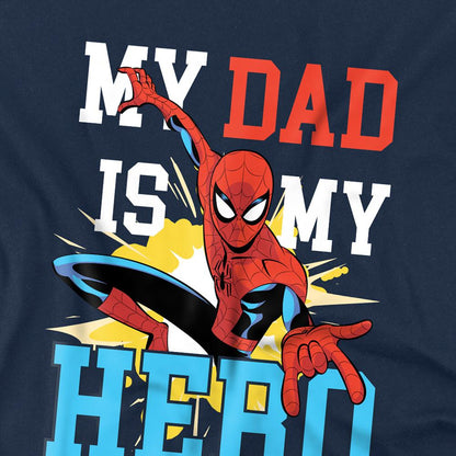 Navy - Side - Spider-Man Childrens-Kids Dad Hero Comic T-Shirt
