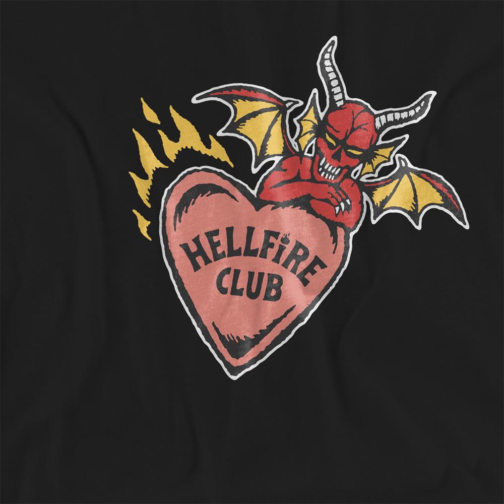 Pink - Lifestyle - Stranger Things 4 Womens-Ladies Hellfire Club Heart T-Shirt