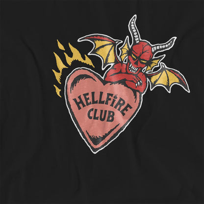 Pink - Lifestyle - Stranger Things 4 Womens-Ladies Hellfire Club Heart T-Shirt