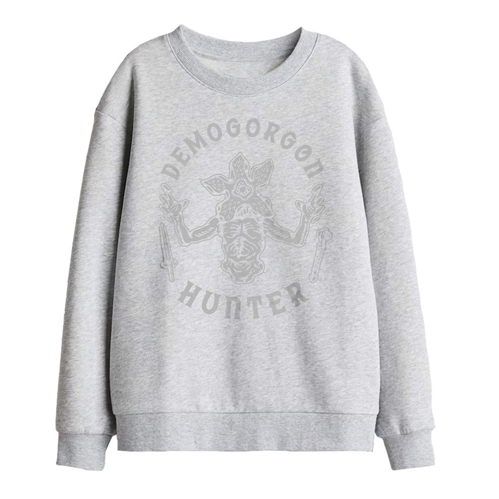 Athletic Heather - Front - Stranger Things Childrens-Kids Demogorgon Hunter Sweatshirt