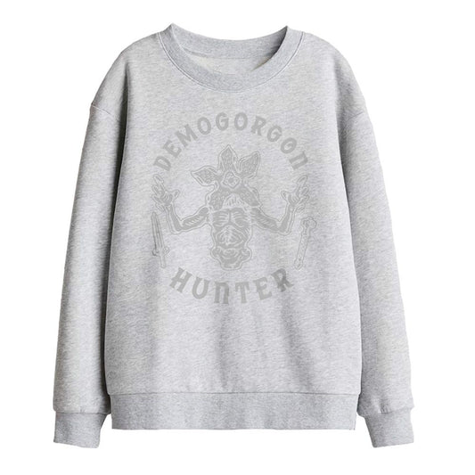 Athletic Heather - Front - Stranger Things Childrens-Kids Demogorgon Hunter Sweatshirt