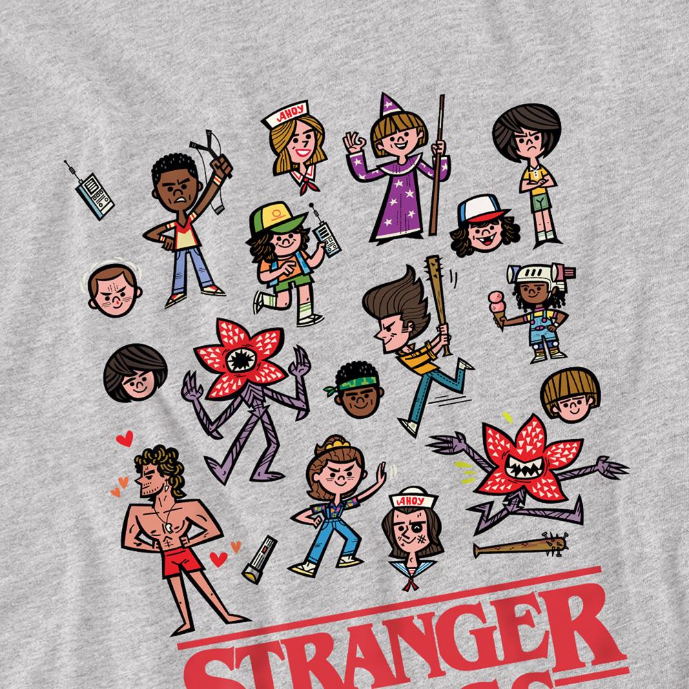 Sport Heather - Back - Stranger Things Childrens-Kids Cartoon Characters Sweatshirt