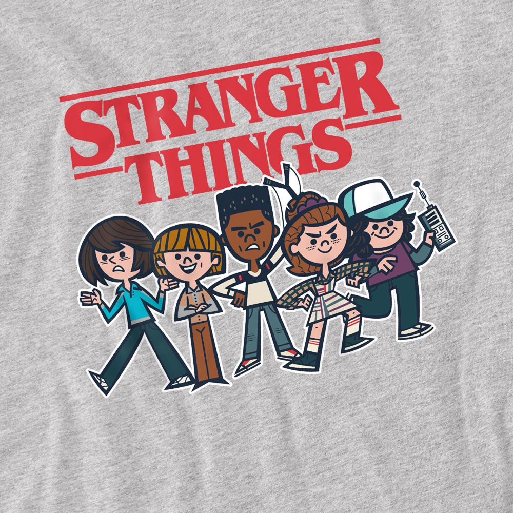 Athletic Heather - Back - Stranger Things Childrens-Kids Cartoon Group Sweatshirt