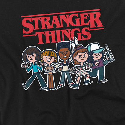 Black - Back - Stranger Things Childrens-Kids Cartoon Group Sweatshirt