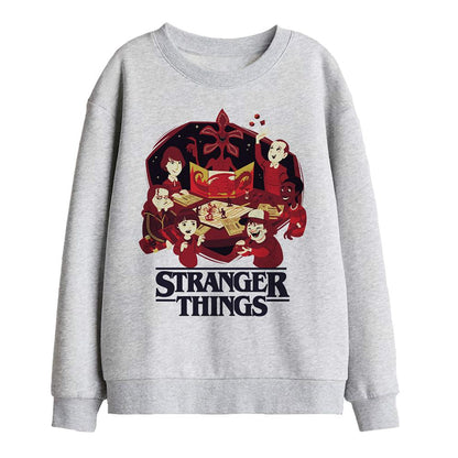 Athletic Heather - Front - Stranger Things Childrens-Kids Board Game Sweatshirt