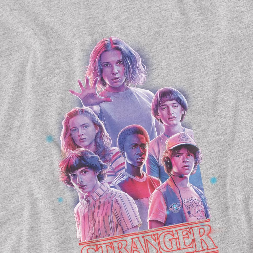 Athletic Heather - Back - Stranger Things Childrens-Kids Glow Group Sweatshirt