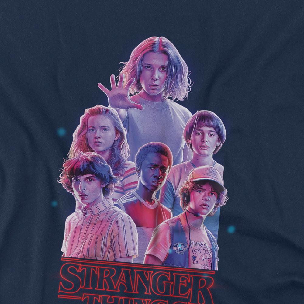 Navy - Back - Stranger Things Childrens-Kids Glow Group Sweatshirt