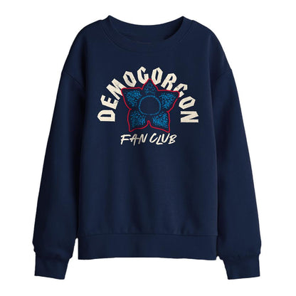 Navy - Front - Stranger Things Childrens-Kids Demogorgon Fan Club Sweatshirt