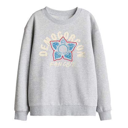 Athletic Heather - Front - Stranger Things Childrens-Kids Demogorgon Fan Club Sweatshirt