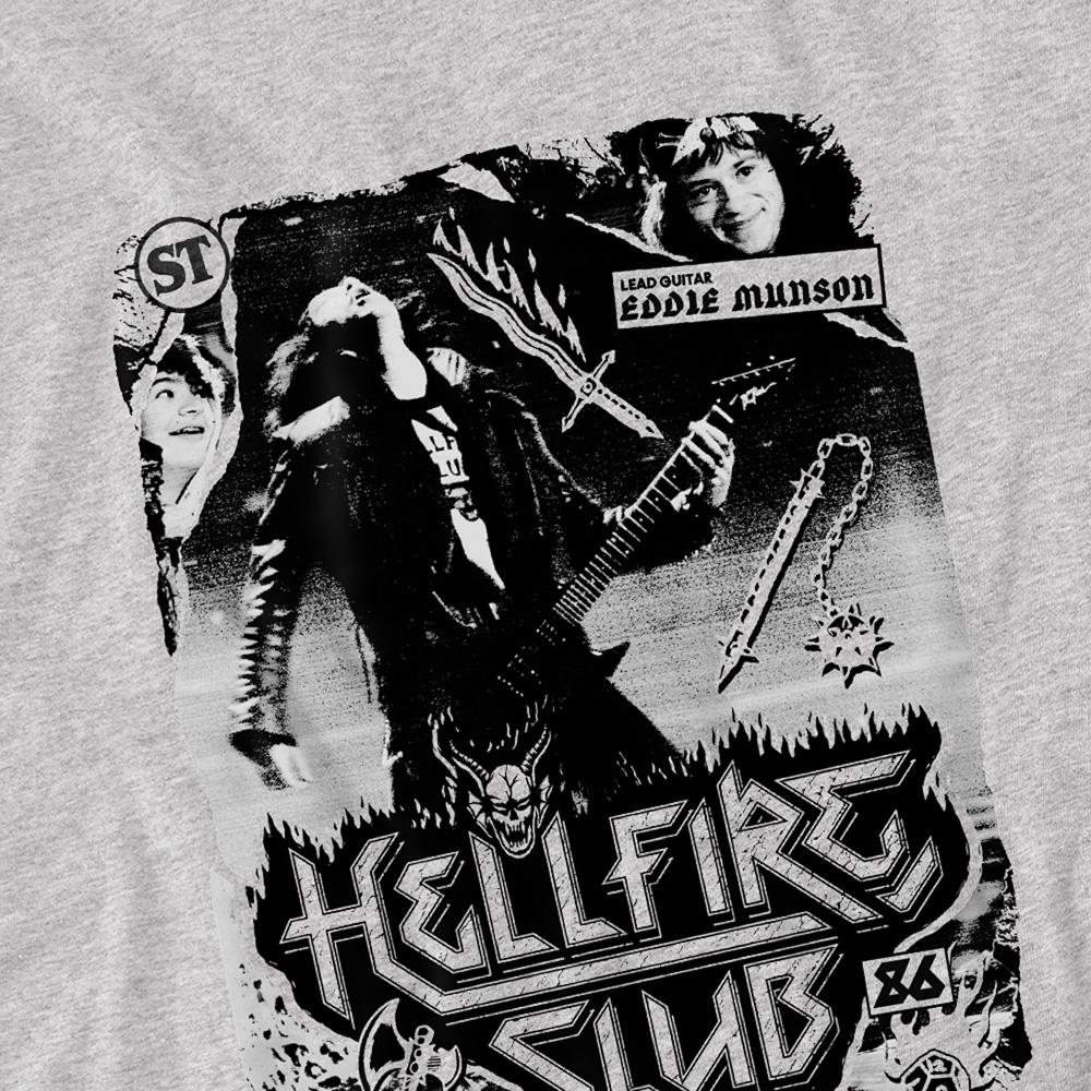 Sport Heather - Back - Stranger Things Childrens-Kids Hellfire Club Poster Sweatshirt