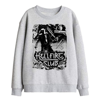 Athletic Heather - Front - Stranger Things Childrens-Kids Hellfire Club Poster Sweatshirt