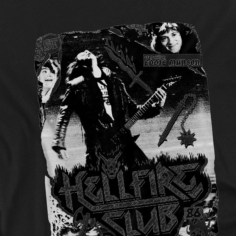 Black - Back - Stranger Things Childrens-Kids Hellfire Club Poster Sweatshirt