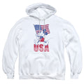 White - Front - Disney Mens USA Mickey Mouse Hoodie
