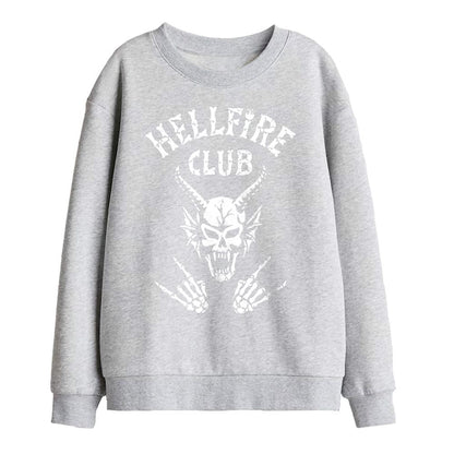 Sport Heather - Front - Stranger Things Childrens-Kids Hellfire Club Bones Sweatshirt