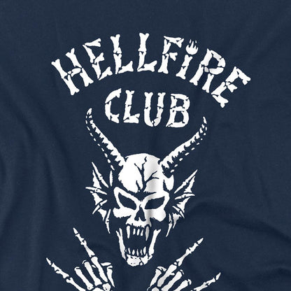 Navy - Back - Stranger Things Childrens-Kids Hellfire Club Bones Sweatshirt