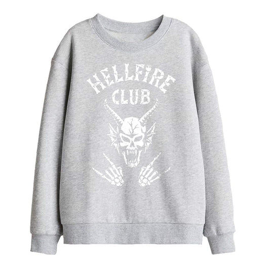 Athletic Heather - Front - Stranger Things Childrens-Kids Hellfire Club Bones Sweatshirt