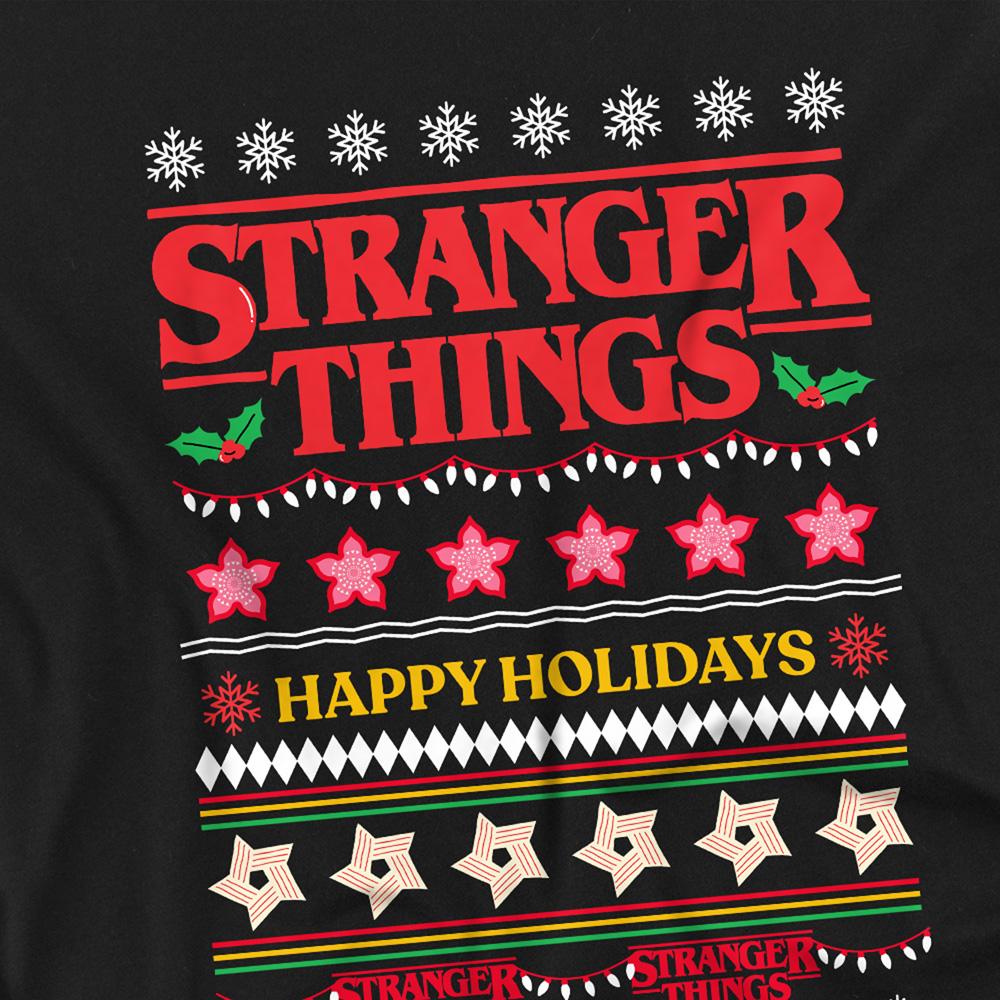 Black - Side - Stranger Things Childrens-Kids Ugly Demogorgon Christmas Jumper Sweatshirt