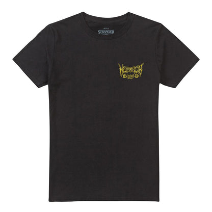 Black - Front - Stranger Things Unisex Adult Hellfire Outline Back Print T-Shirt