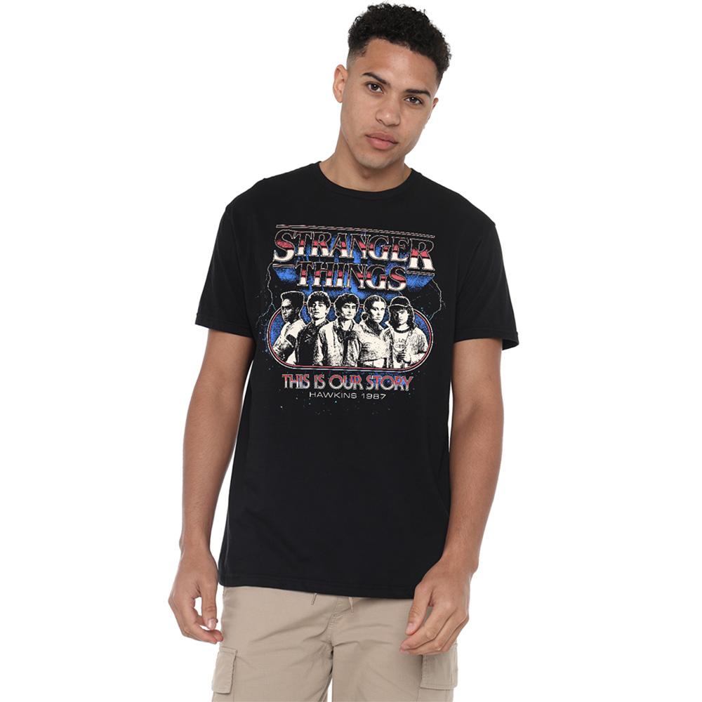 Black - Lifestyle - Stranger Things Unisex Adult Thunder Group Retro T-Shirt