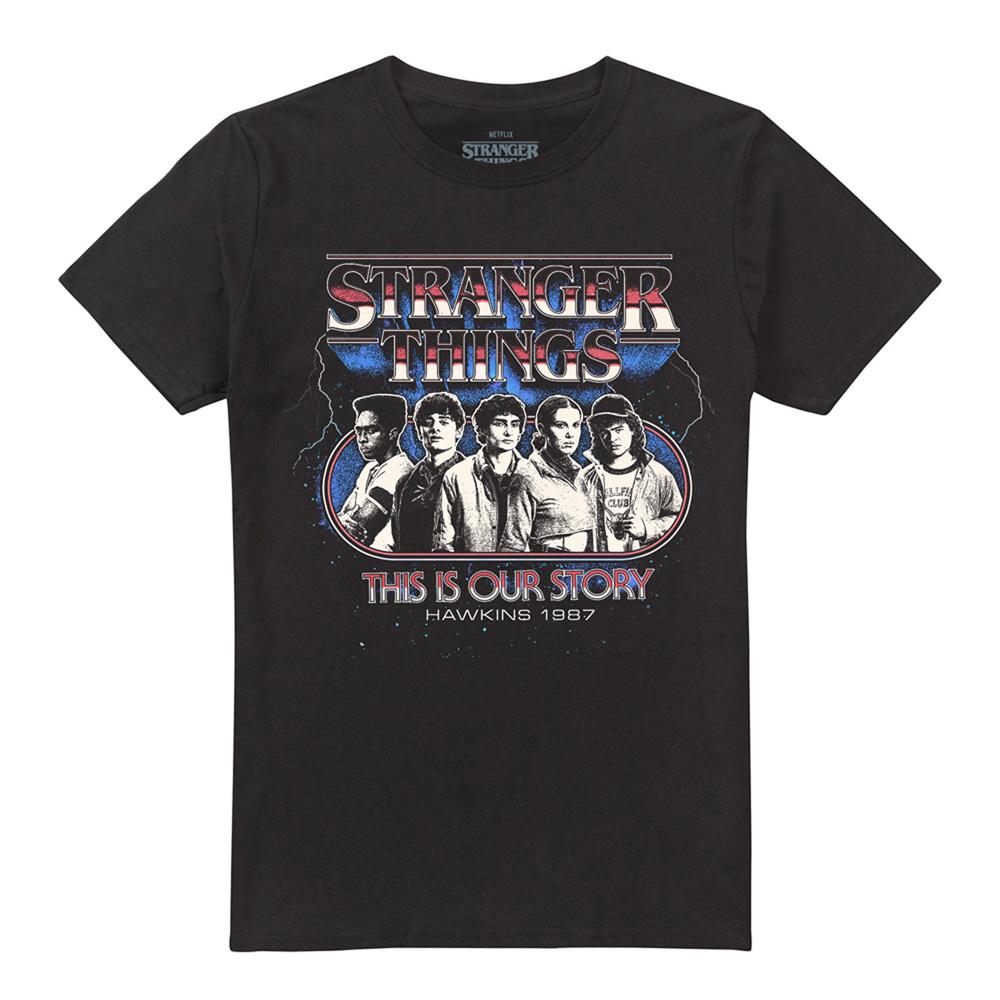 Black - Front - Stranger Things Unisex Adult Thunder Group Retro T-Shirt