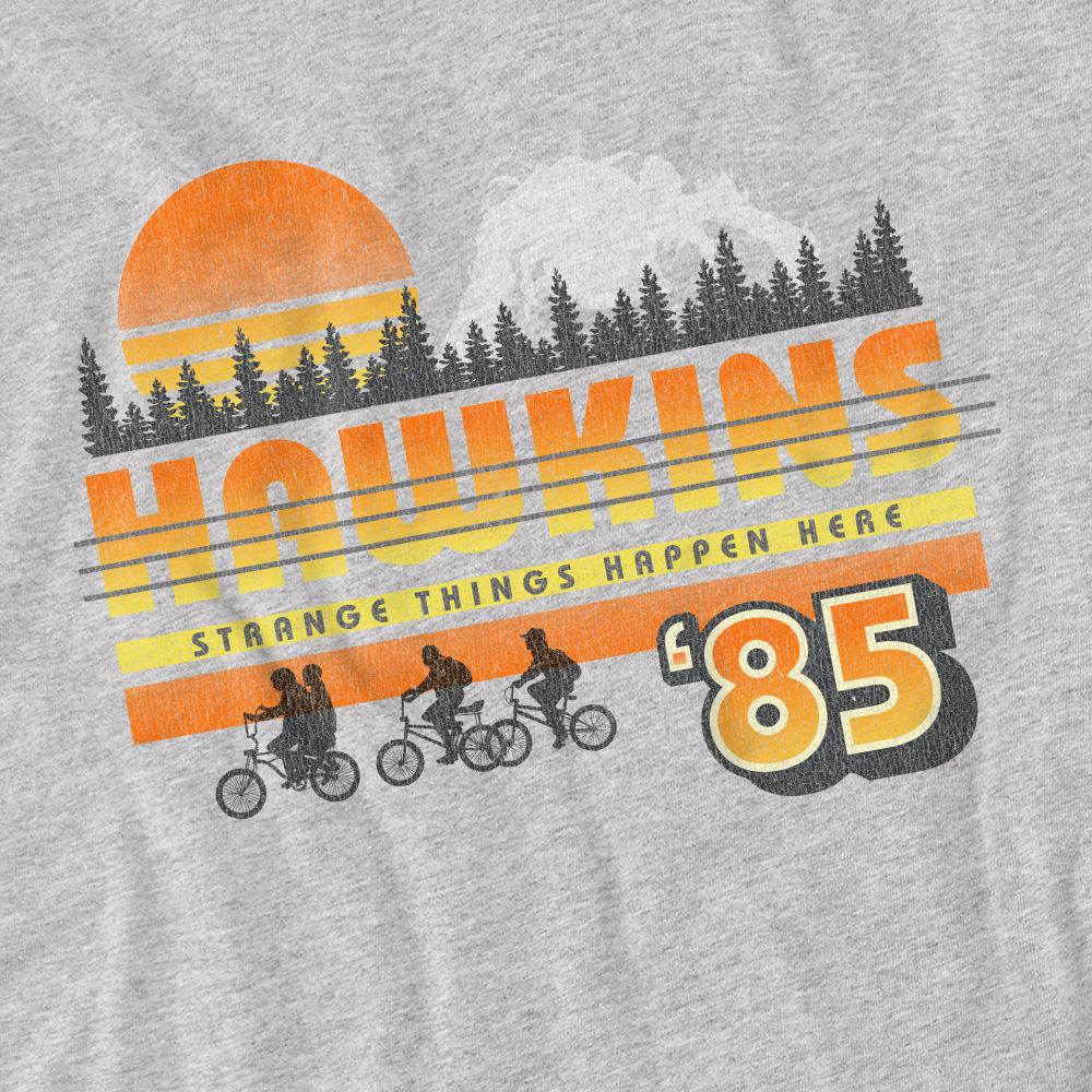 Athletic Heather - Side - Stranger Things Mens Hawkins 85 Retro T-Shirt