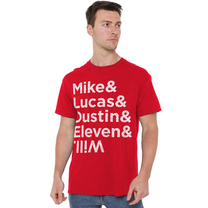 Red - Lifestyle - Stranger Things Mens Mike Lucas Dustin Eleven Will Names T-Shirt