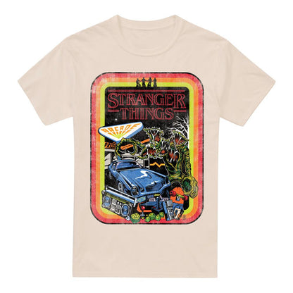 Natural - Front - Stranger Things Mens Retro Sketch T-Shirt