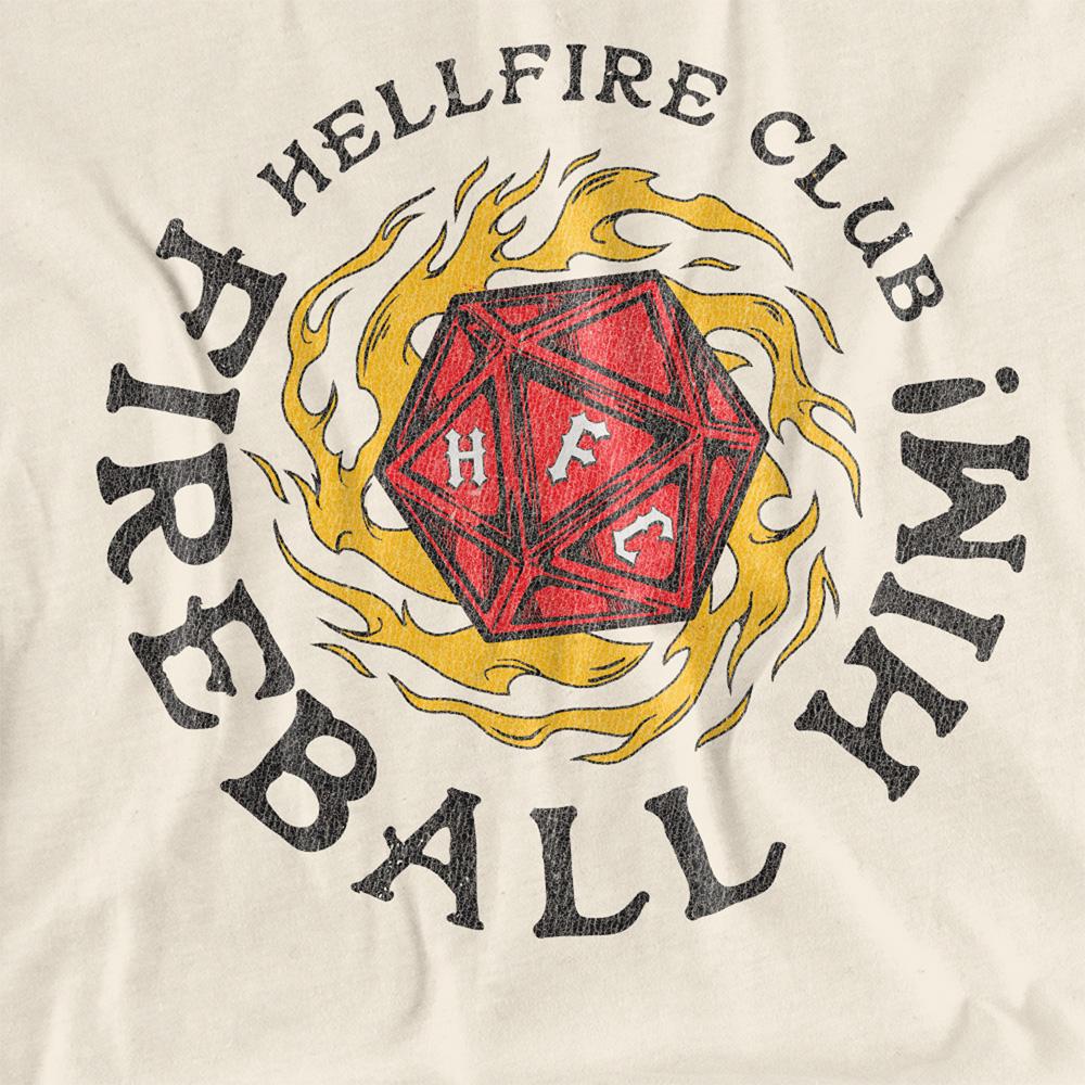 Natural - Side - Stranger Things Unisex Adult Hellfire Club Fireball Him Fireball T-Shirt
