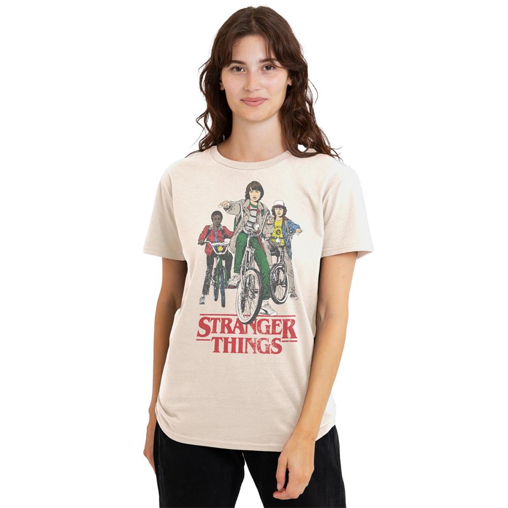 Natural - Lifestyle - Stranger Things Womens-Ladies Hawkins Bike Riders T-Shirt