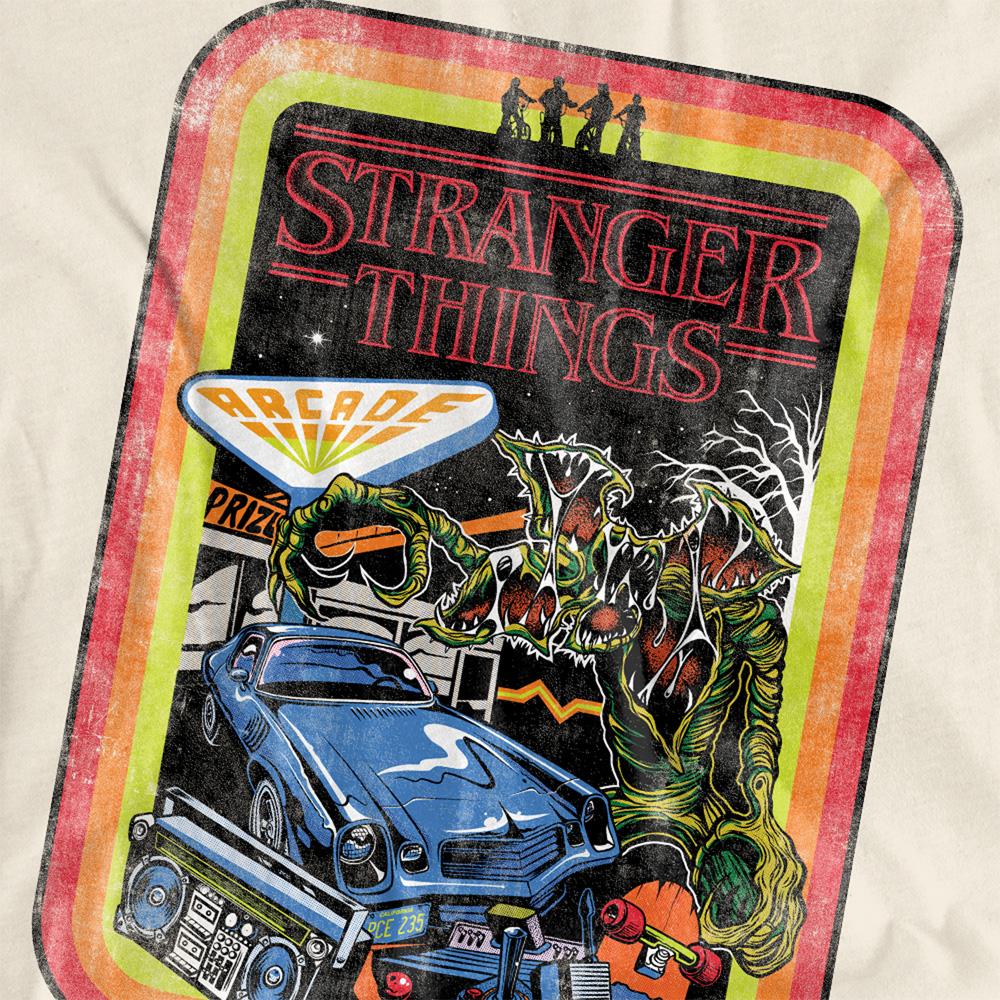 Natural - Side - Stranger Things Womens-Ladies Retro Sketch T-Shirt