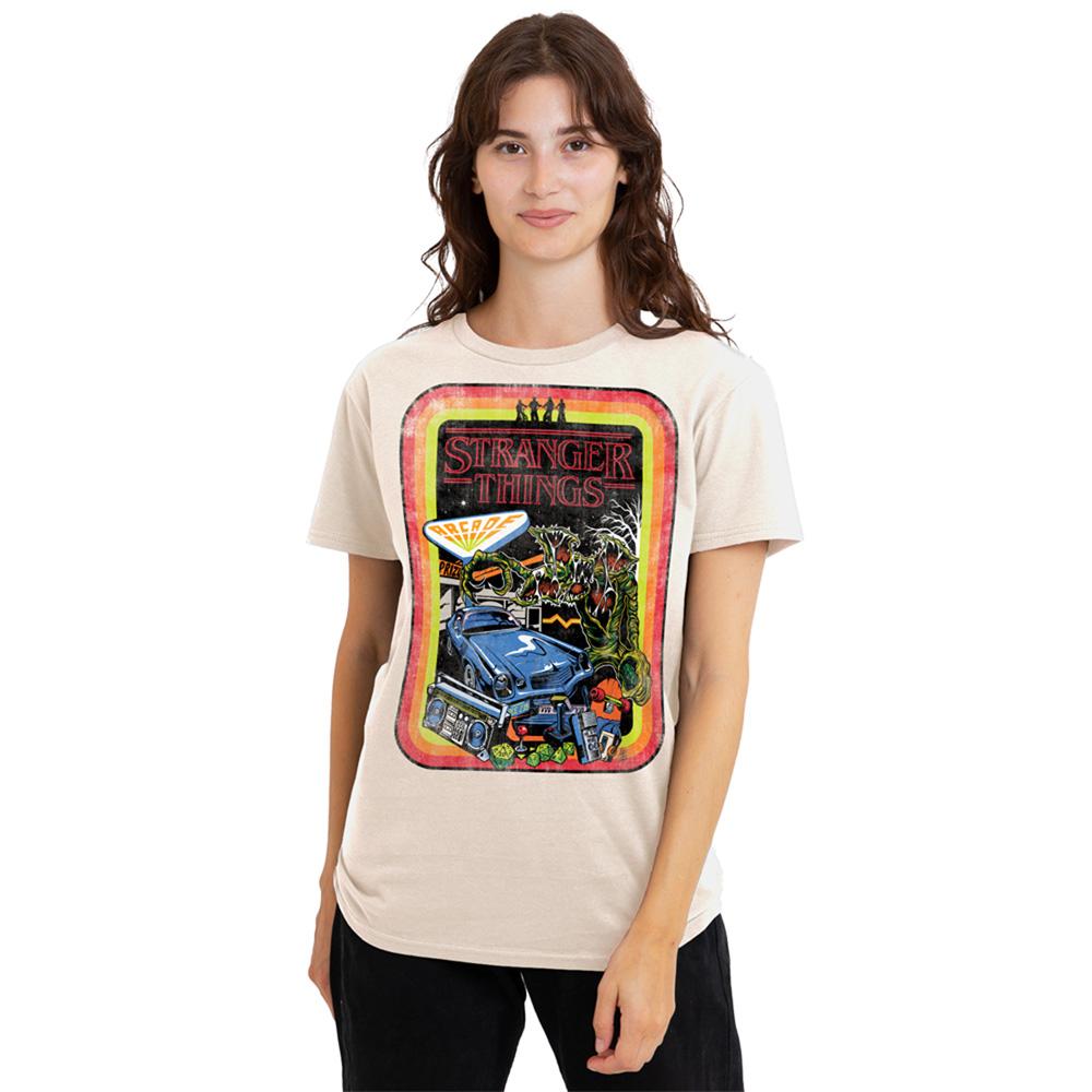 Natural - Lifestyle - Stranger Things Womens-Ladies Retro Sketch T-Shirt